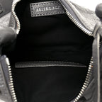 Balenciaga Agneau Arena Le Cagole Shoulder Bag XS Dark Grey