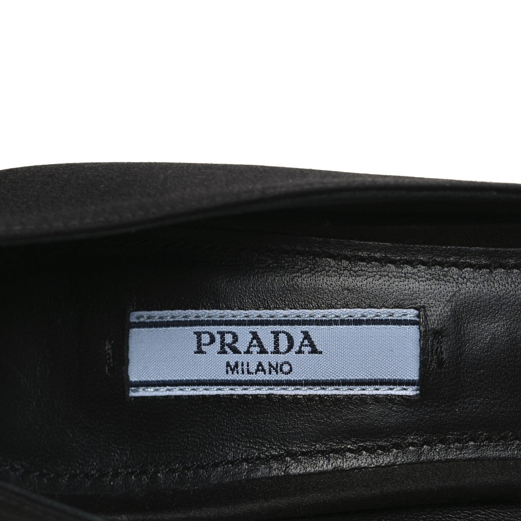 Prada Satin Block Heel Pump 36 Black