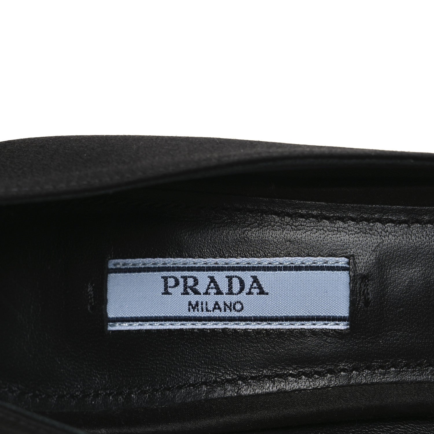 Prada Satin Block Heel Pump 36 Black