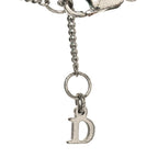 Christian Dior Crystal Logo Star Necklace Silver