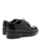 Prada Spazzolato Lace Up 50mm Loafers 39 Black