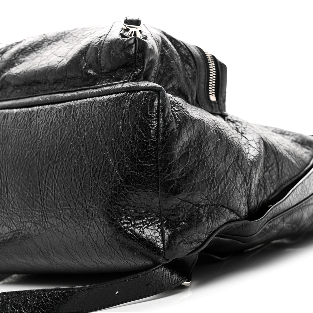 Balenciaga Agneau Classic Silver Hardware Backpack Black