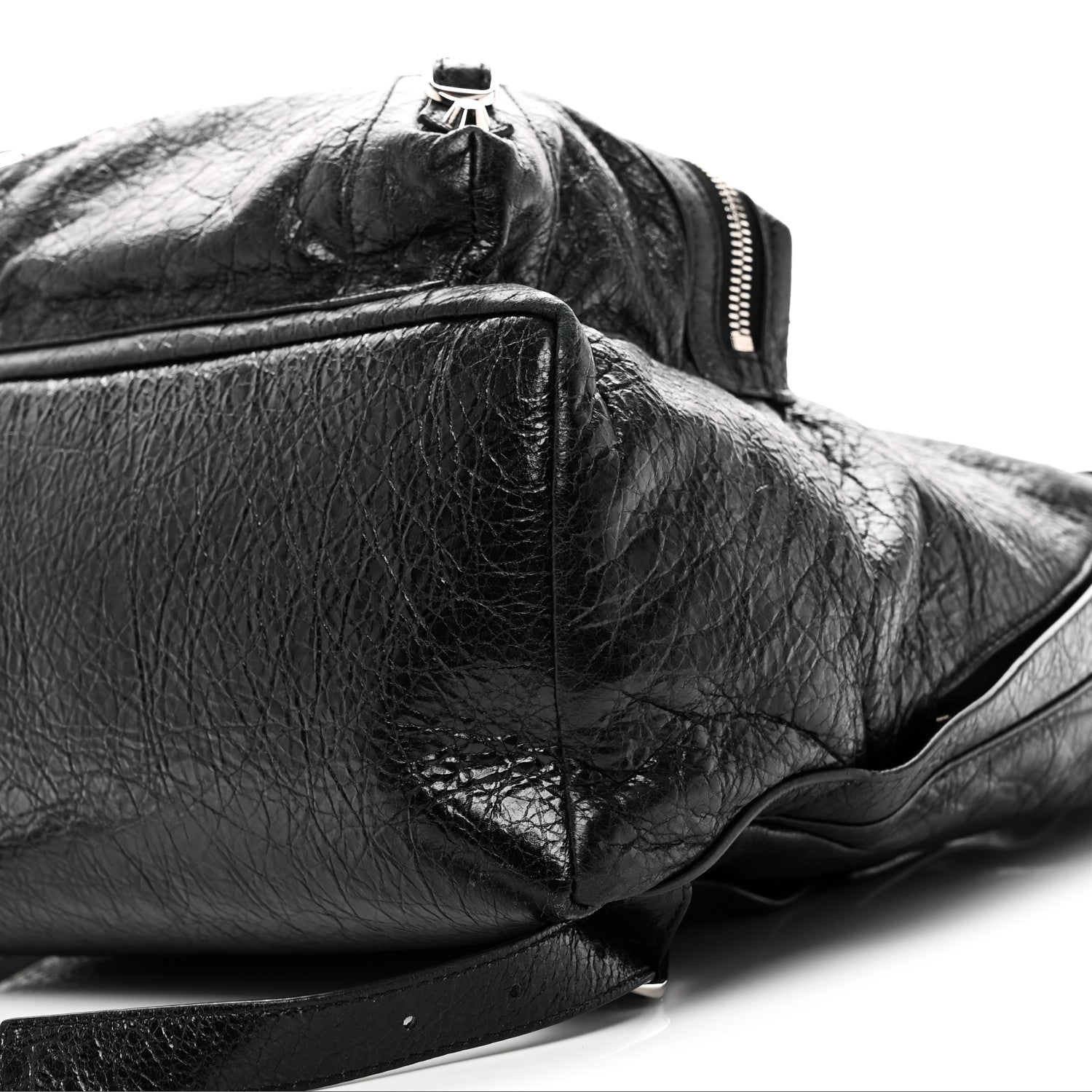 Balenciaga Agneau Classic Silver Hardware Backpack Black