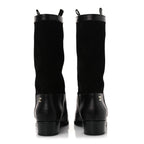 Chanel Suede Calfskin CC Short Boots 37 Black