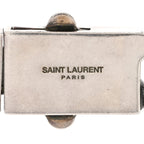 Saint Laurent Metal Curb Chain Necklace Oxidized Silver
