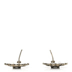Chanel Metal Enamel CC Round Earrings Gold Black