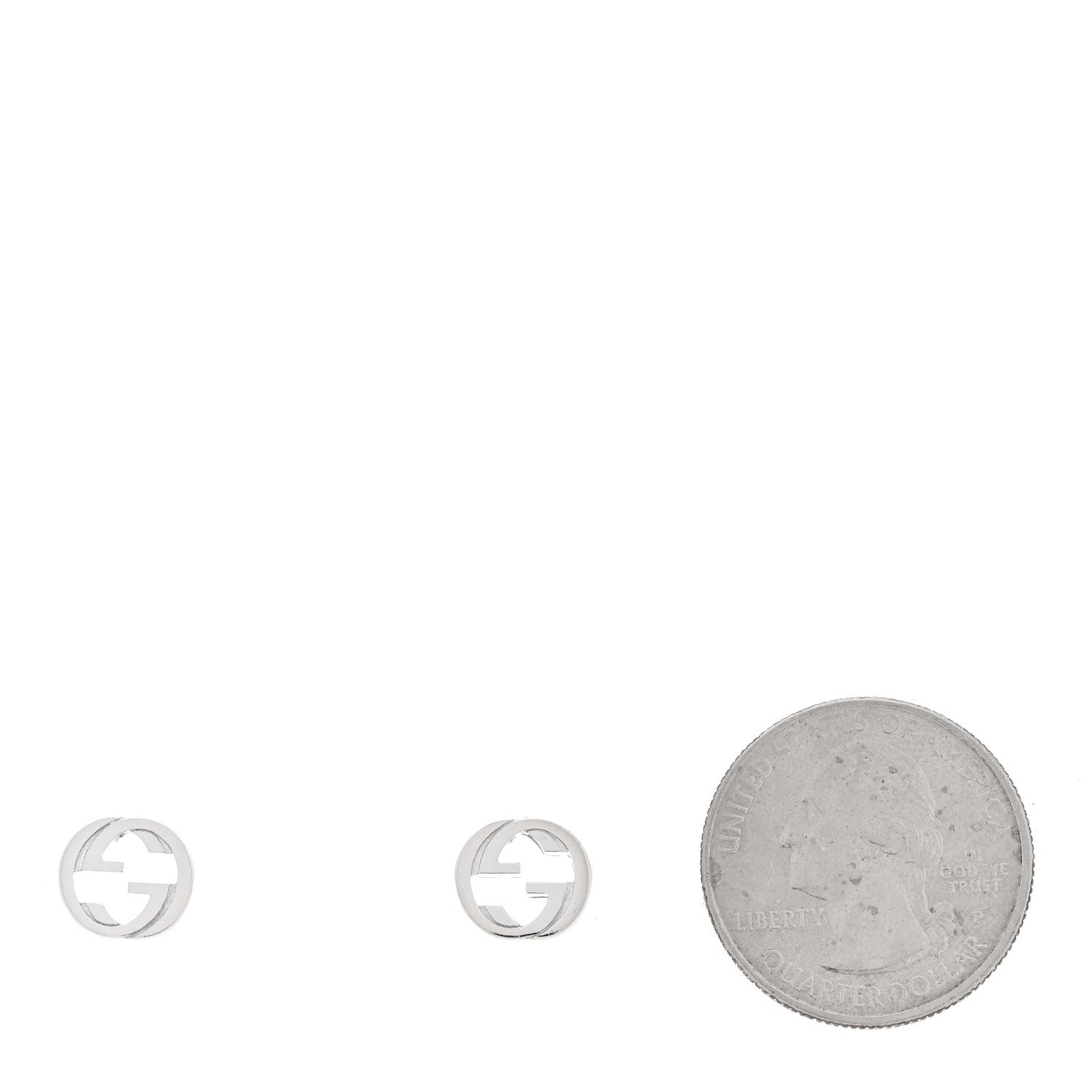 Gucci Sterling Silver Interlocking GG Stud Earrings