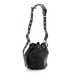 Balenciaga Agneau Arena Le Cagole Bucket Bag XS Black