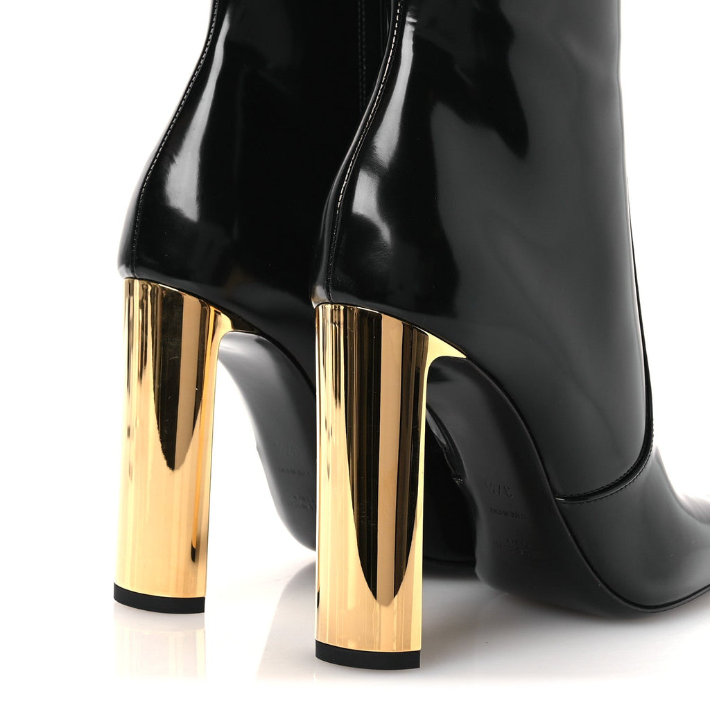 Saint Laurent Vitello Marilyn Auteuil 105 Ankle Zip Boots 37.5 Black