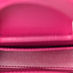 Chanel Shiny Aged Calfskin Quilted Mini Nano Kelly Shopper Dark Pink