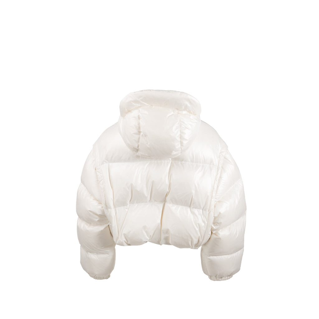 Prada size 40 Re-Nylon cropped down jacket white