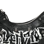 Balenciaga Agneau Arena Lunar New Year Graffiti Logo Le Cagole Shoulder Bag XS Black
