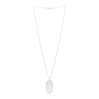 Gucci Sterling Silver Trademark Logo Oval Pendant Necklace