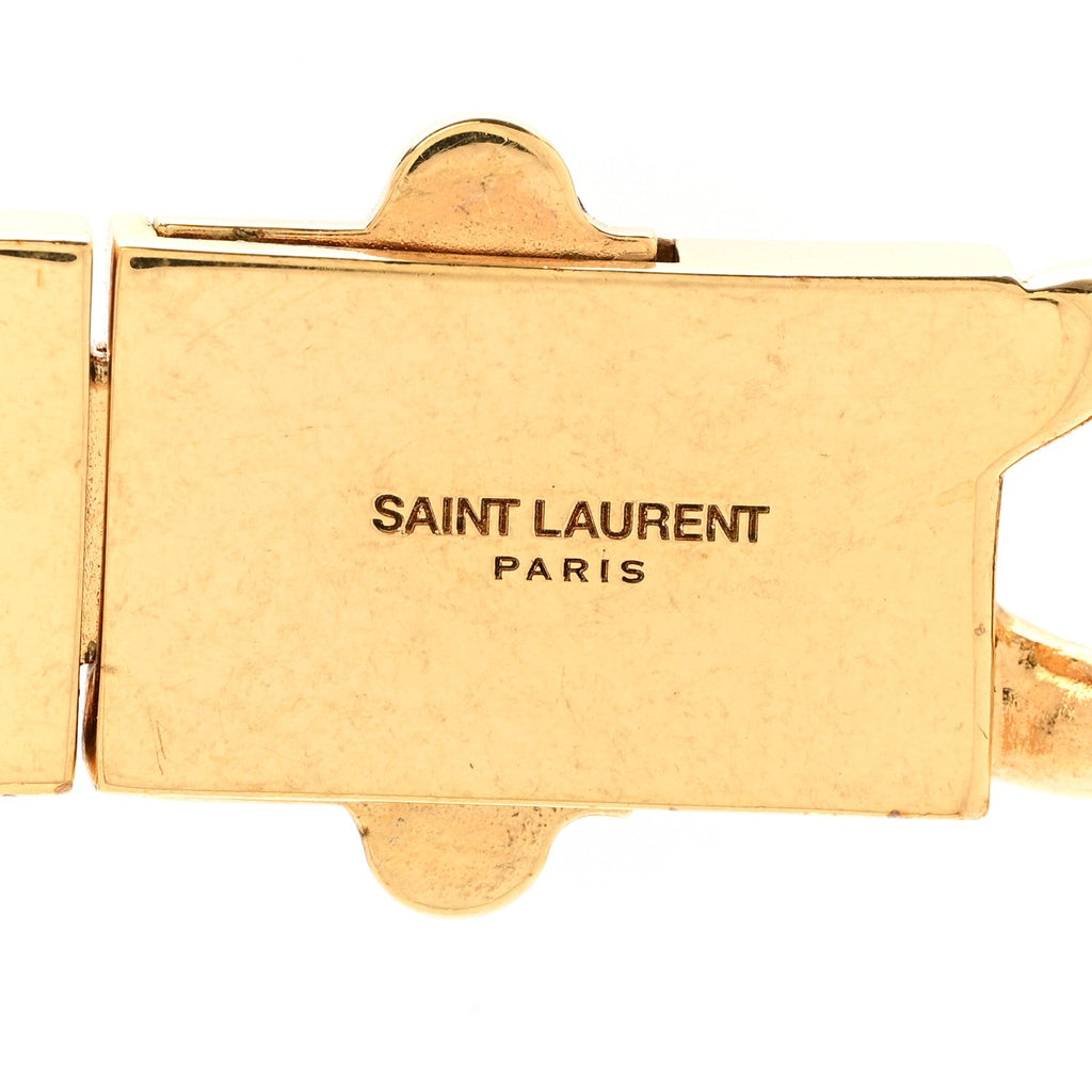 Saint Laurent Metal Curb Chain Necklace Gold Silver