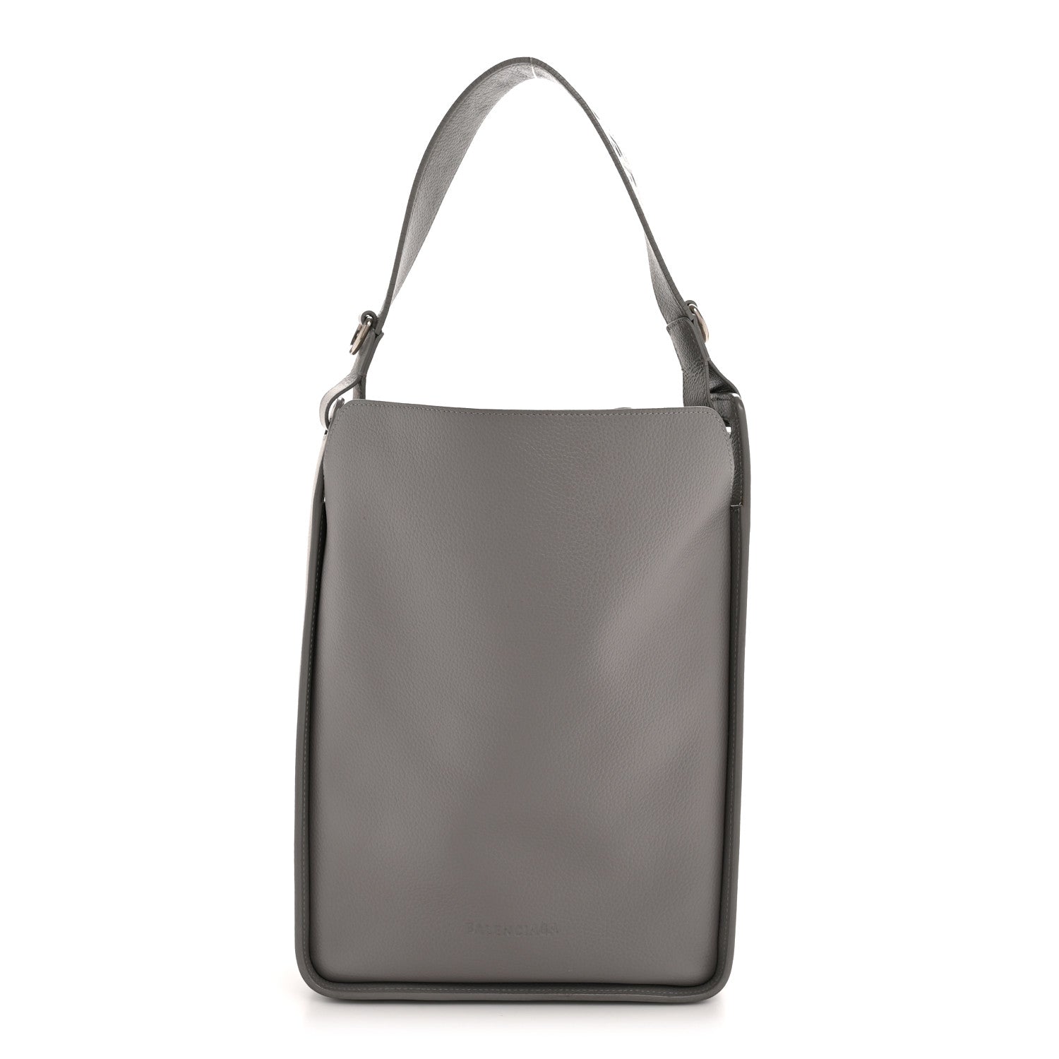 Balenciaga Calfskin Logo Embossed Small Tool 2.0 North-South Tote Balenciaga Grey