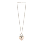 Chanel Metal CC Heart Locket Necklace Gold