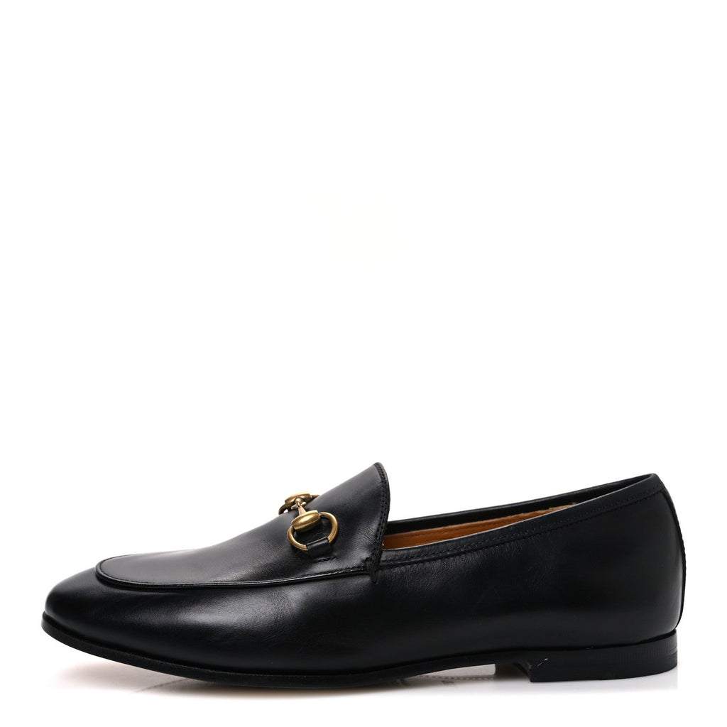 Gucci Calfskin Womens Jordaan Loafers 35.5 Black