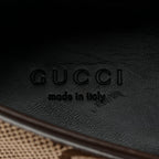 Gucci Monogram Jumbo GG Malaga Kid Horsebit Womens Jordaan Loafers 40 Camel Ebony New Acero Beige
