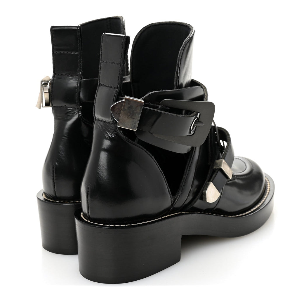 Balenciaga Brushed Calfskin Ceinture Ankle Boots 36.5 Black