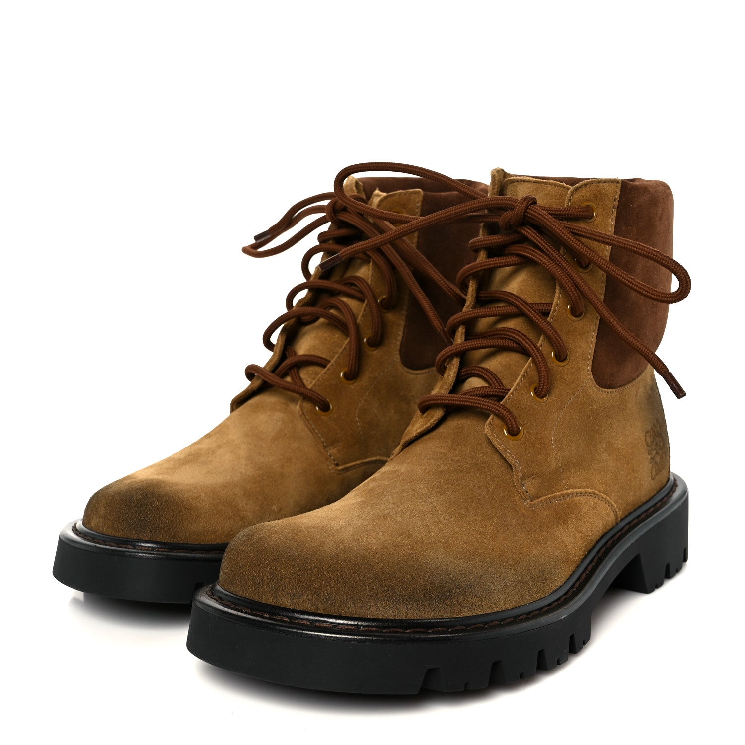 Loewe Suede Mens Sierra Combat Boots 41 Tobacco Brown
