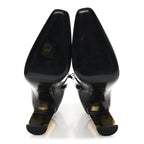 Saint Laurent Patent Marilyn Ankle Zip Boot 38 Black Gold