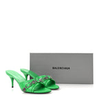 Balenciaga Agneau Arena Cagole 50mm Slide Sandals 37 Vivid Green