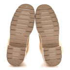 Chanel Suede Shearling Cap Toe Short Boots 38 Beige