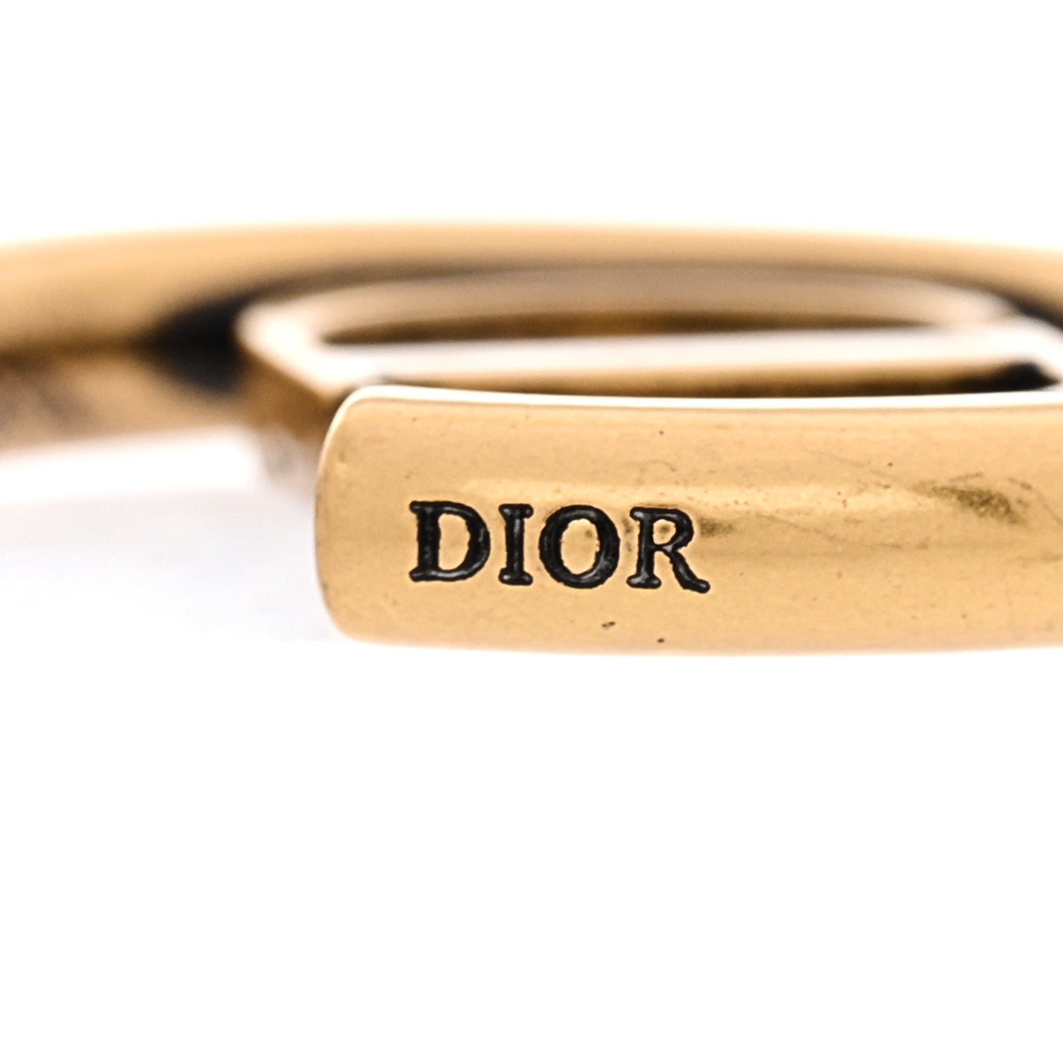 Christian Dior Metal 30 Montaigne Hoop Earrings Aged Gold