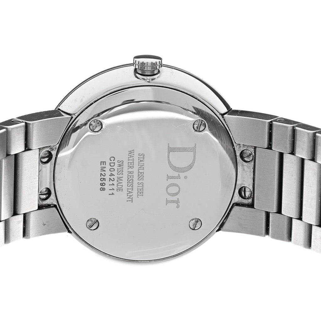 Christian Dior Stainless Steel Diamond Bezel Mother of Pearl 33mm La D De Dior Quartz Watch