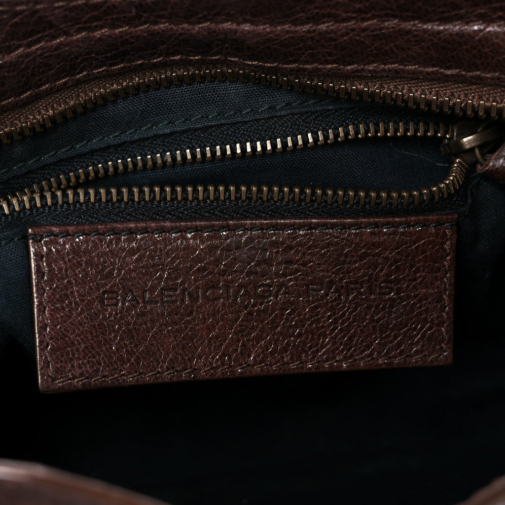 Balenciaga Agneau Classic Hardware Mini City Cigare Fonce