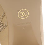 Chanel Calfskin Cap Toe Chain Short Boots 41 Beige