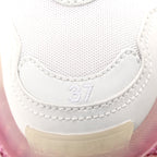 Balenciaga Fabric Mesh Clear Sole Womens Triple S Sneakers 37 White Pink
