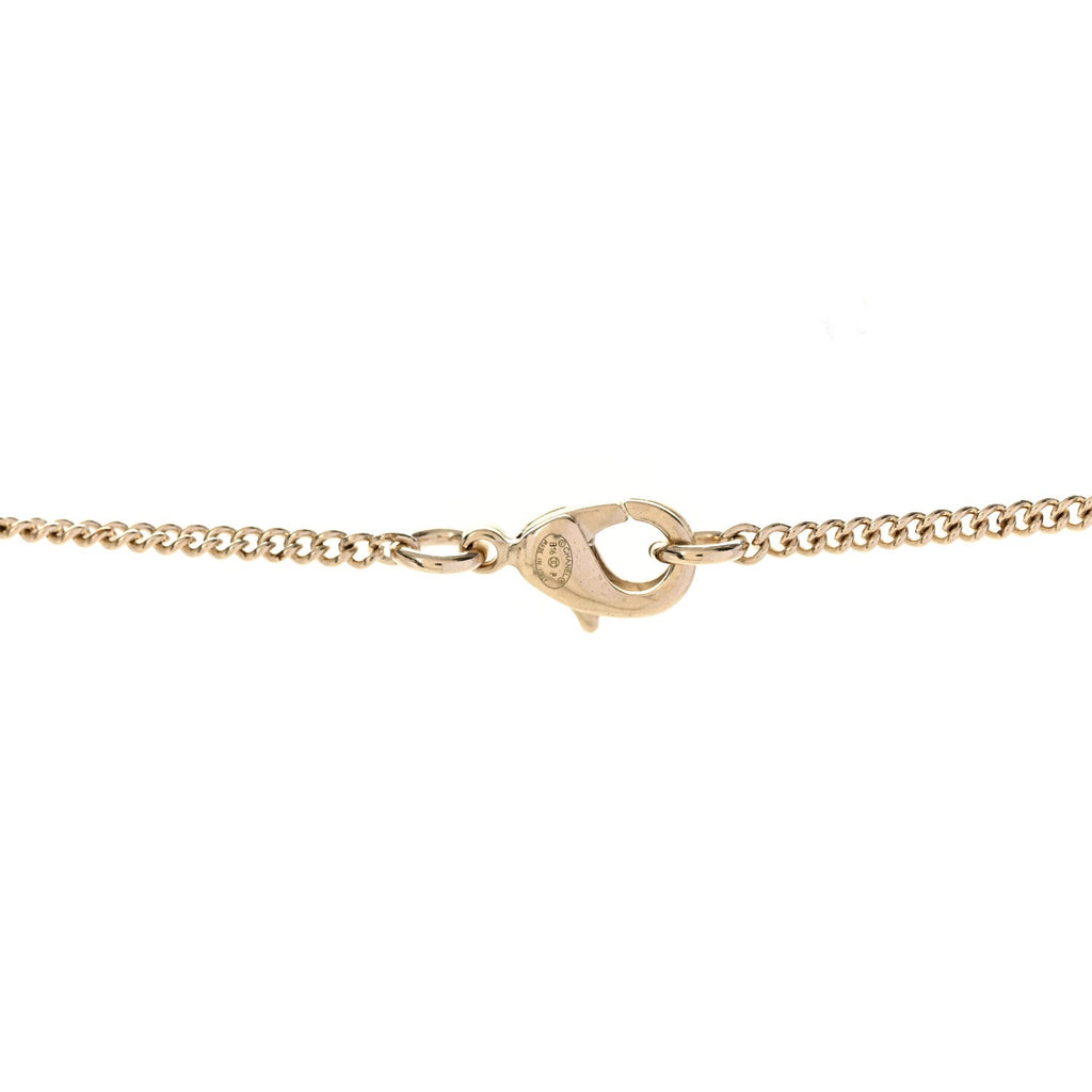 Chanel Metal Quilted CC Pendant Necklace Gold White