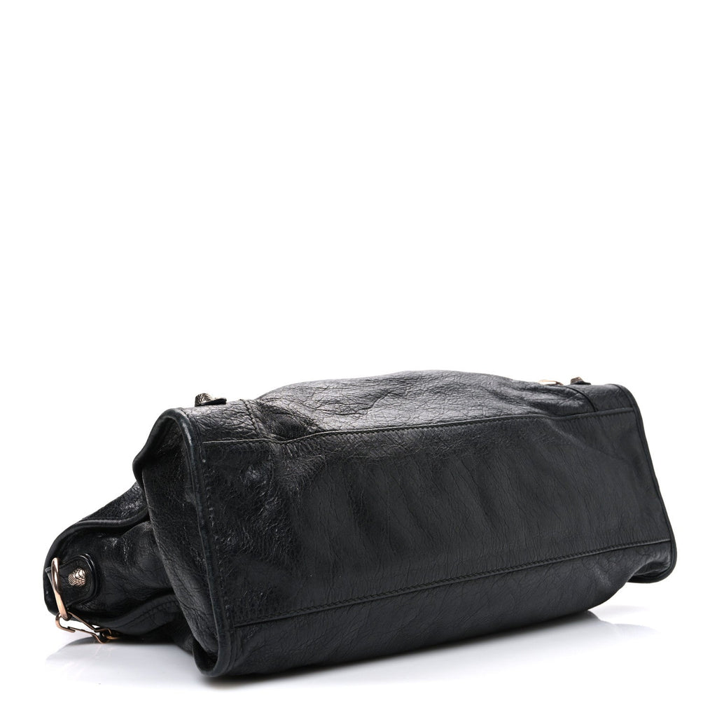 Balenciaga Agneau Giant 12 Rose Gold Hardware City Black