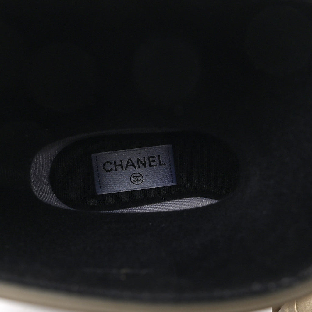 Chanel Caoutchouk CC High Boots 37 Khaki