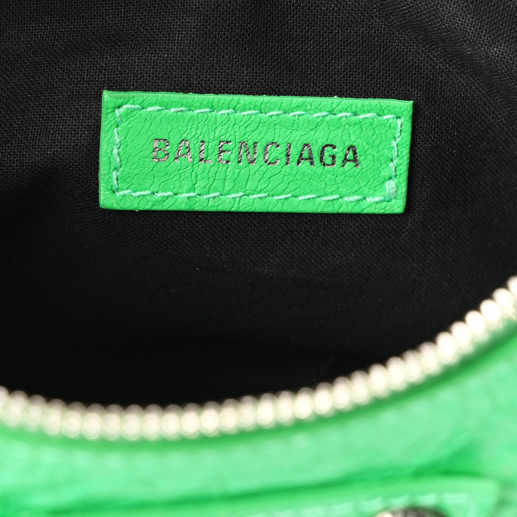 Balenciaga Agneau Arena Le Cagole Shoulder Bag XS Vivid Green