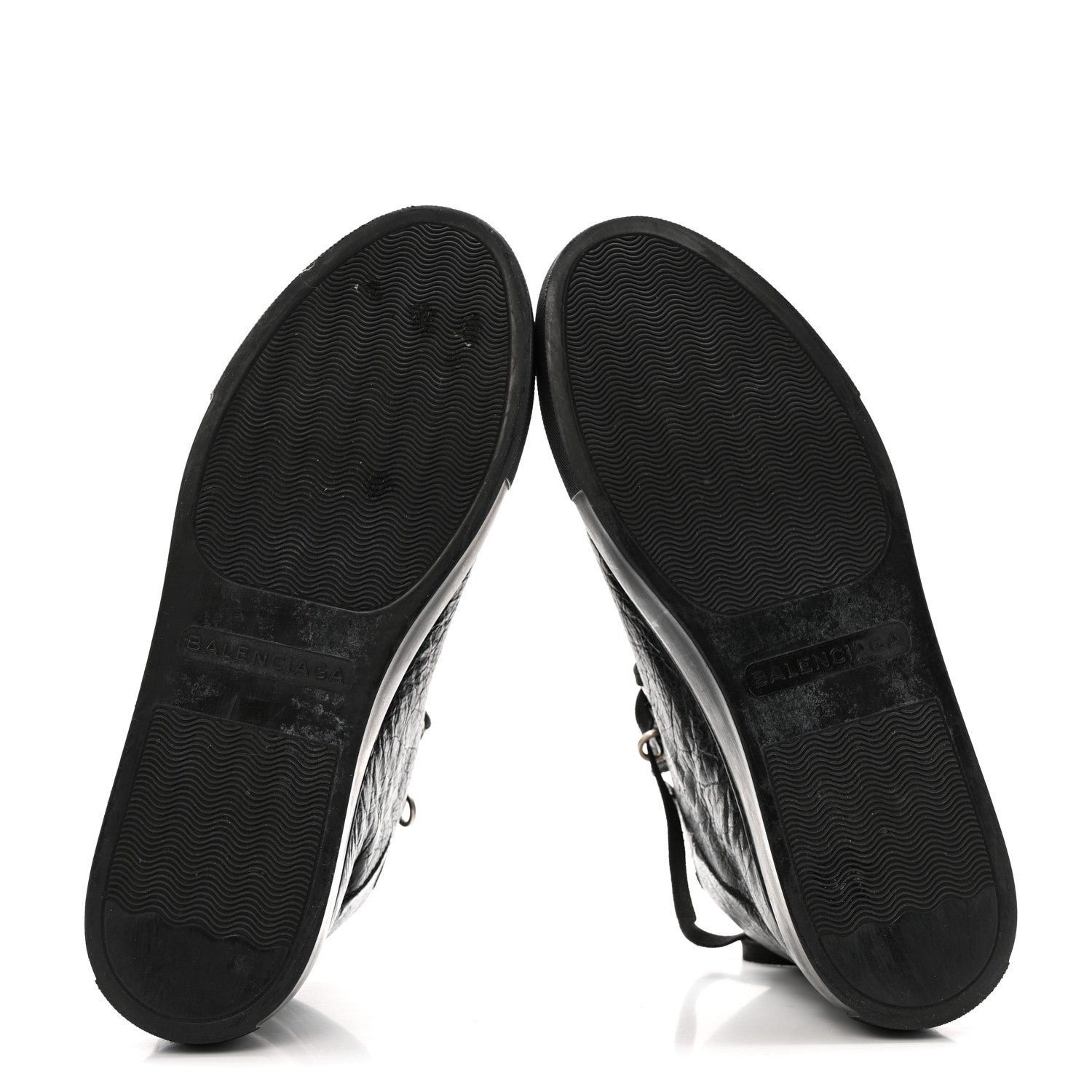 Balenciaga Agneau Arena Opaque Womens High Top Sneakers 41 Black