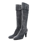 Chanel Suede High Boots 41 Grey