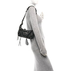 Balenciaga Agneau Arena Mini Le Cagole Duffle Crossbody Bag Black