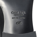 Chanel Lambskin Mens Stitched CC Loafers 42 Black