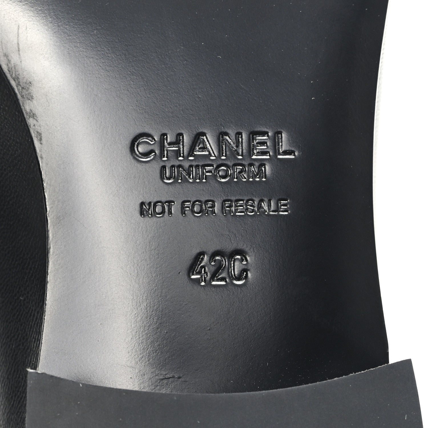Chanel Lambskin Mens Stitched CC Loafers 42 Black
