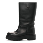 Prada Vitello Shearling Winter 2 Boots 39.5 Black