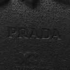 Prada Spazzolato Rois Nylon Metal Triangle Logo Monolith Pouch Pocket 55mm Boots 37 Black