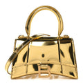 Balenciaga Mirror Calfskin Hourglass Top Handle Bag XS Gold