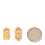 Christian Dior Enamel Chain Link Clip On Earrings Gold Yellow