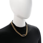 Christian Dior Metal Crystal 30 Montaigne Necklace Gold