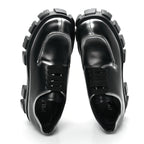 Prada Spazzolato Rois Sfumato Monolith 55mm Derby Loafers 5.5 Black Argento