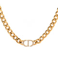 Christian Dior Metal Crystal 30 Montaigne Necklace Gold