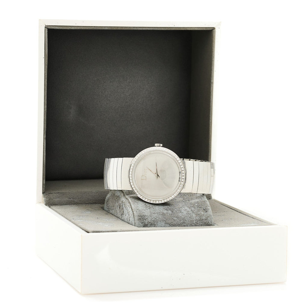 Christian Dior Stainless Steel Diamond Bezel 33mm La D De Dior Quartz Watch