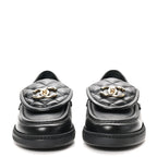 Chanel Lambskin Quilted CC Turnlock Loafers 35.5 Black